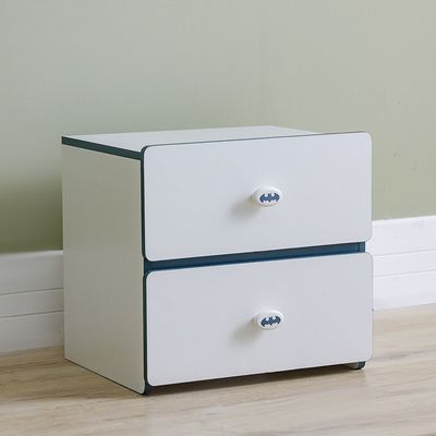 Knight 2Drawers Nightstand-White+Teal+Blue