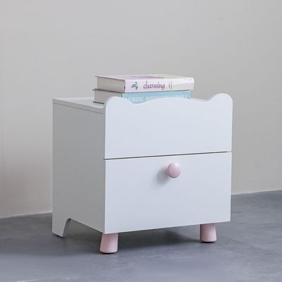 Kitty 2Drawers Nightstand-White+Pink