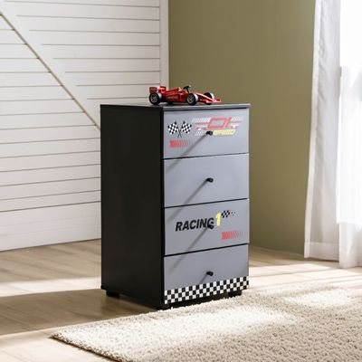Ranger Chest of 4Drawers-Black & Grey