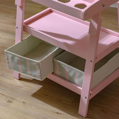 Candy Easel White+Black Board With 2 Fabric Storage Organiser/ Writing Paper Roll & Cup Holder-Pink