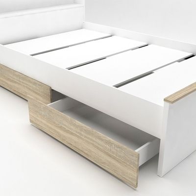 Stanley-V2 120x200 House Bed With 2 Drawers-Sonoma Oak & White