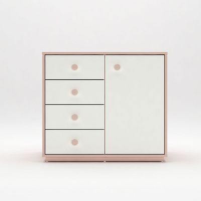 Candy 4Drawers+1Door Dresser-Blush Pink+Cream