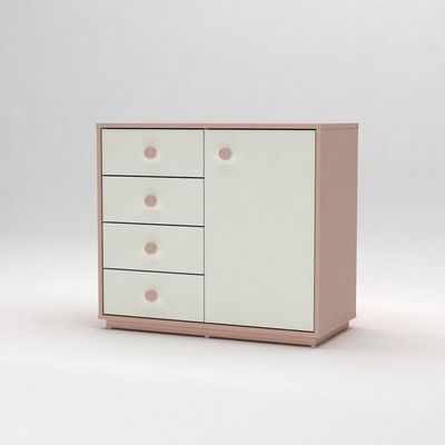 Candy 4Drawers+1Door Dresser-Blush Pink+Cream