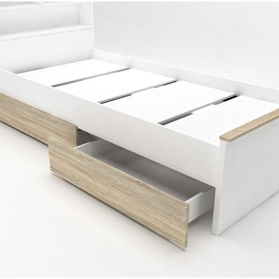 Stanley-V2 90x200 House Bed With 2 Drawers-Sonoma Oak & White