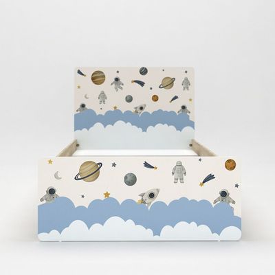 Kinder Space 90x200 Kids Bed-White & Sonoma Oak