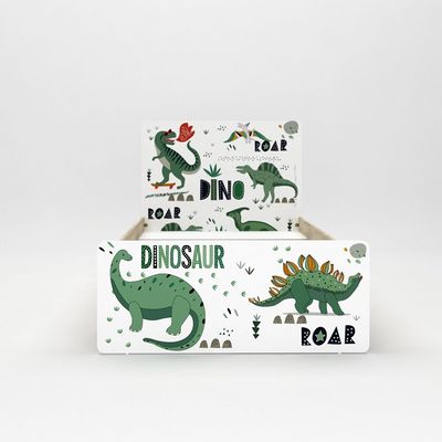 Kinder Dino 90x200 Kids Bed-White & Sonoma Oak