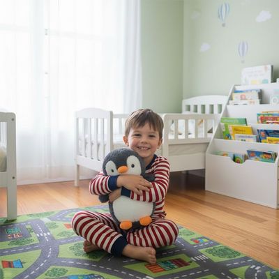 Penguin Plush Soft Toy 22cm-Blue & White