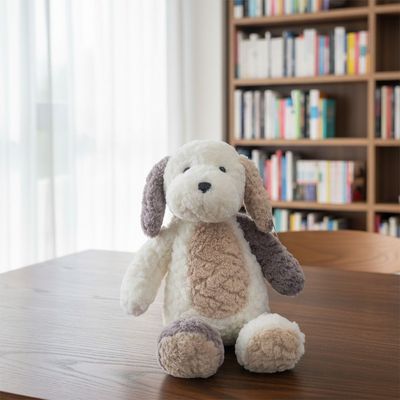 Puppy Plush Soft Toy 40cm-White & Grey