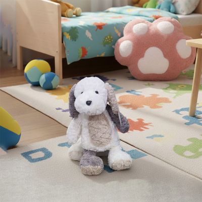 Puppy Plush Soft Toy 40cm-White & Grey