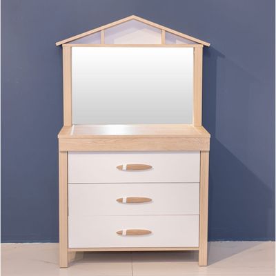 Little House Kids Dresser with Mirror - White / Beech