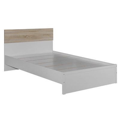 Aurora 120X200 Single Bed - White / Natural Oak