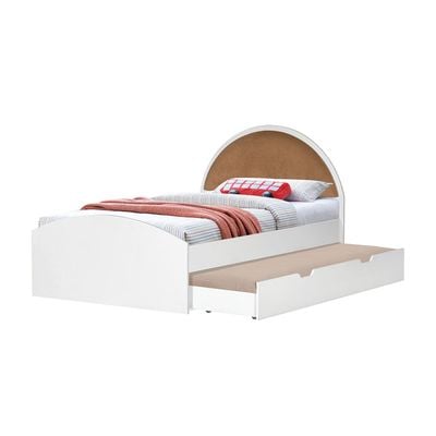 Hello 120X200 Kids Bed + 90X190 Pull Out Bed - White/Brown - With 2-Year Warranty