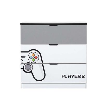 Gamerzone  Bedroom Set with USB-White & Grey