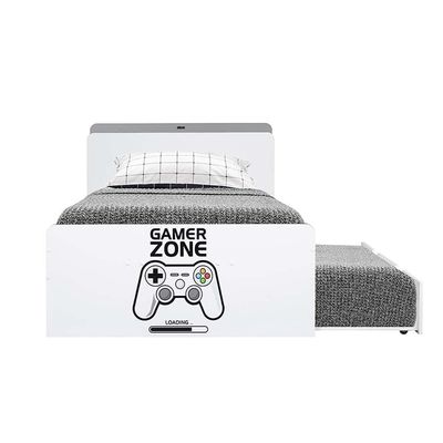 Gamerzone 90X190 Trundle Bed-White & Grey (Bed Sold Seperately)