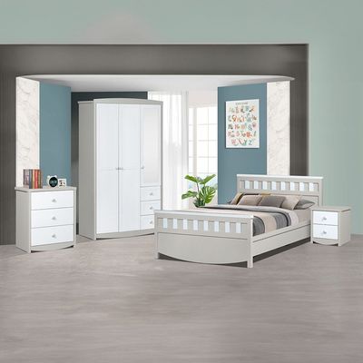 Hazel 90X200 Bedroom Set-Light Beige & White