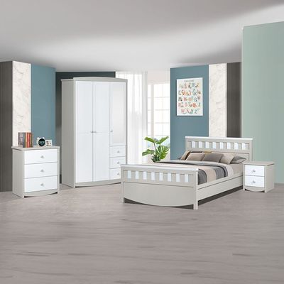 Hazel 90X200 Bedroom Set-Light Beige & White