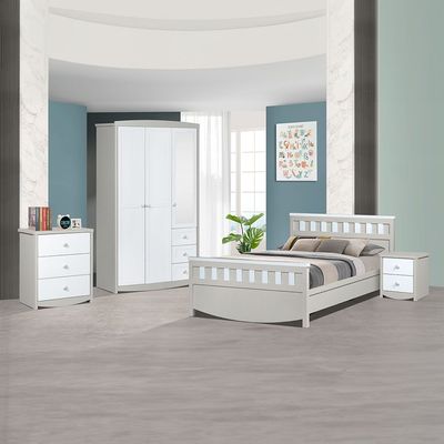 Hazel 90X200 Bedroom Set-Light Beige & White