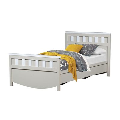 Hazel 90X200 Bed-Light Beige & White