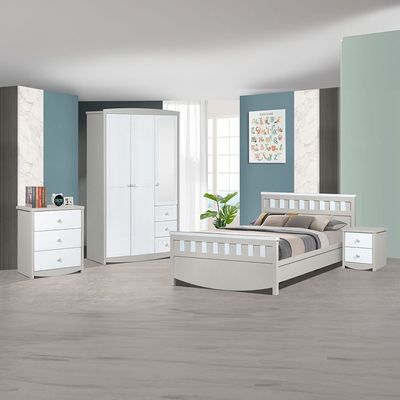 Hazel 120X200 Bedroom Set-Light Beige & White