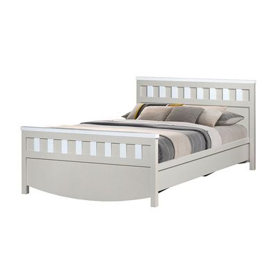 Hazel 120X200 Bed-Light Beige & White