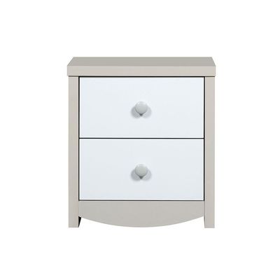 Hazel 2-Drawers Nighstand-Light Beige & White