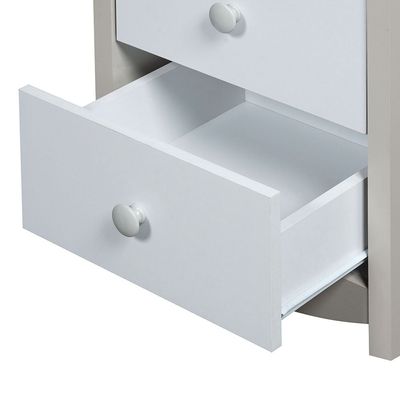 Hazel 2-Drawers Nighstand-Light Beige & White