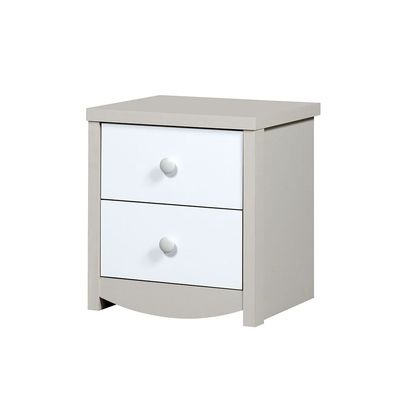 Hazel 2-Drawers Nighstand-Light Beige & White