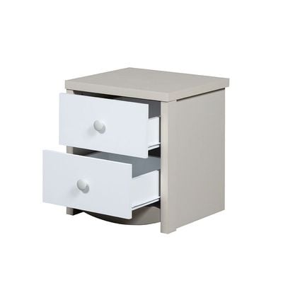 Hazel 2-Drawers Nighstand-Light Beige & White