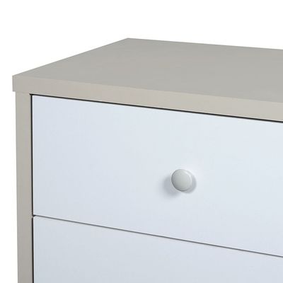 Hazel 2-Drawers Nighstand-Light Beige & White