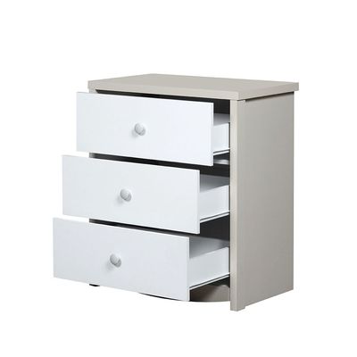 Hazel 3-Drawers Dresser-Light Beige & White