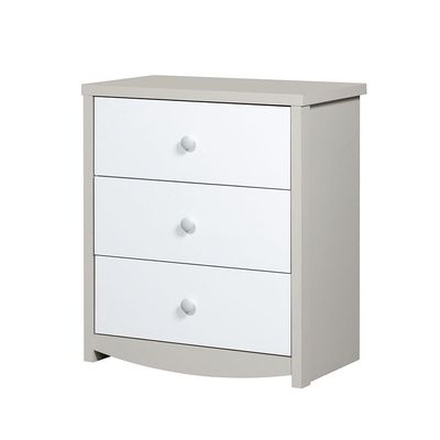 Hazel 3-Drawers Dresser-Light Beige & White