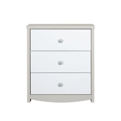 Hazel 3-Drawers Dresser-Light Beige & White