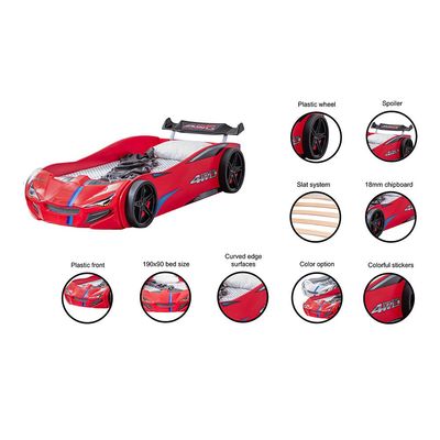 Kinder Racer 90X190 Car Bed-Red