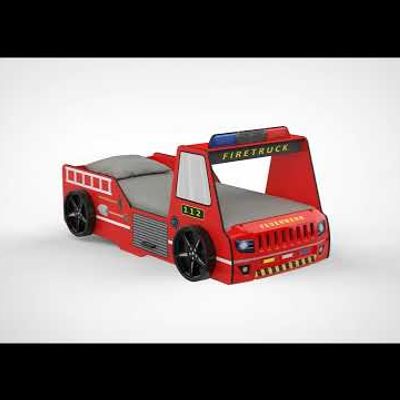 Kinder Fire Truck 90X190 Car Bed-Red