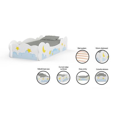 Kinder Cloud 90x190 Kids’ Bed - White - With 5-Year Warranty