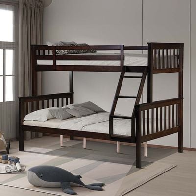 Derby 90x200/120x200 Solid Wood Twin Bunk Bed - Dirty Oak - With 2-Year Warranty