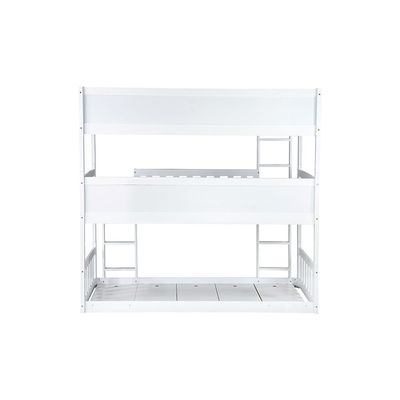 Derby Climber 90x200 Solid Wood Triple Bunk Bed - White - With 2-Year Warranty