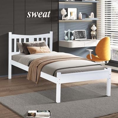 Derby Solo 90X200 Solidwood Single Bed-White