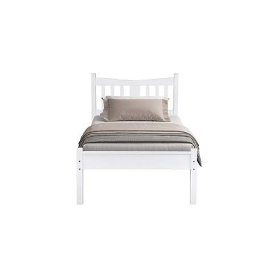 Derby Solo 90x200 Solid Wood Single Bed - White - With 2-Year Warranty
