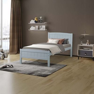 Derby Haven 90x200 Solidwood Single Bed-Grey