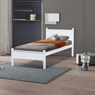 Derby Aspen 90x200 Solid Wood Single Bed - White - With 2-Year Warranty