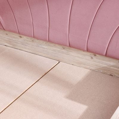 Bliss 120X200 Upholstered Bed W/Usb-Oak & Pink