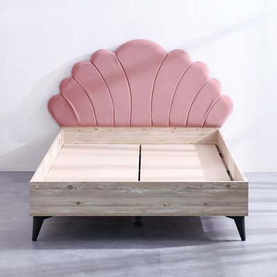 Bliss 120X200 Upholstered Bed W/Usb-Oak & Pink