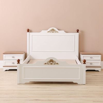 Eva 120X200 Bedroom Set W/Usb-Cream & Oak