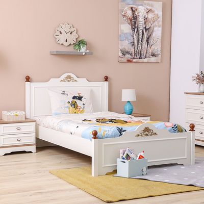 Eva 120X200 Bed W/Usb-Cream & Oak