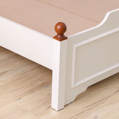 Eva 120X200 Bed W/Usb-Cream & Oak