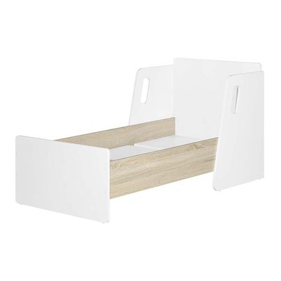 Kinder Guardian 70x130 Toddler Bed - White/Sonoma Oak - With 2-Year Warranty