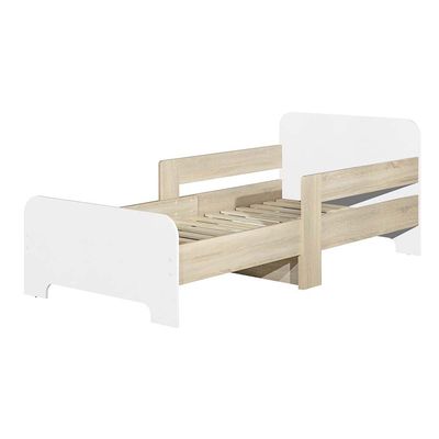 Kinder 90x140/170/200 Extendable Kids Bed - White & Sonoma Oak - With 2-Year Warranty