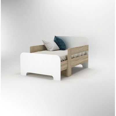 Kinder 90x140/170/200 Extendable Kids Bed - White & Sonoma Oak - With 2-Year Warranty