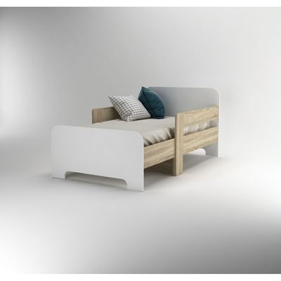 Kinder 90x140/170/200 Extendable Kids Bed - White & Sonoma Oak - With 2-Year Warranty